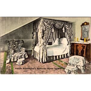 Martha Washington's Bedroom Mount Vernon VA Vintage Postcard SP17-24